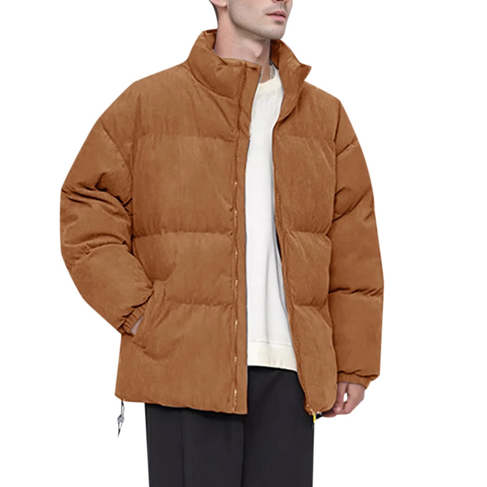綿の服ですダウンコート ライトダウン メンズ ショート丈 ブルゾン スタンドカラー 中綿 厚手 防寒着 防風 通勤 通学 秋冬 秋服 冬服 アウター カジュアル おしゃれ ファッション A-79|たねまるクローズショップ