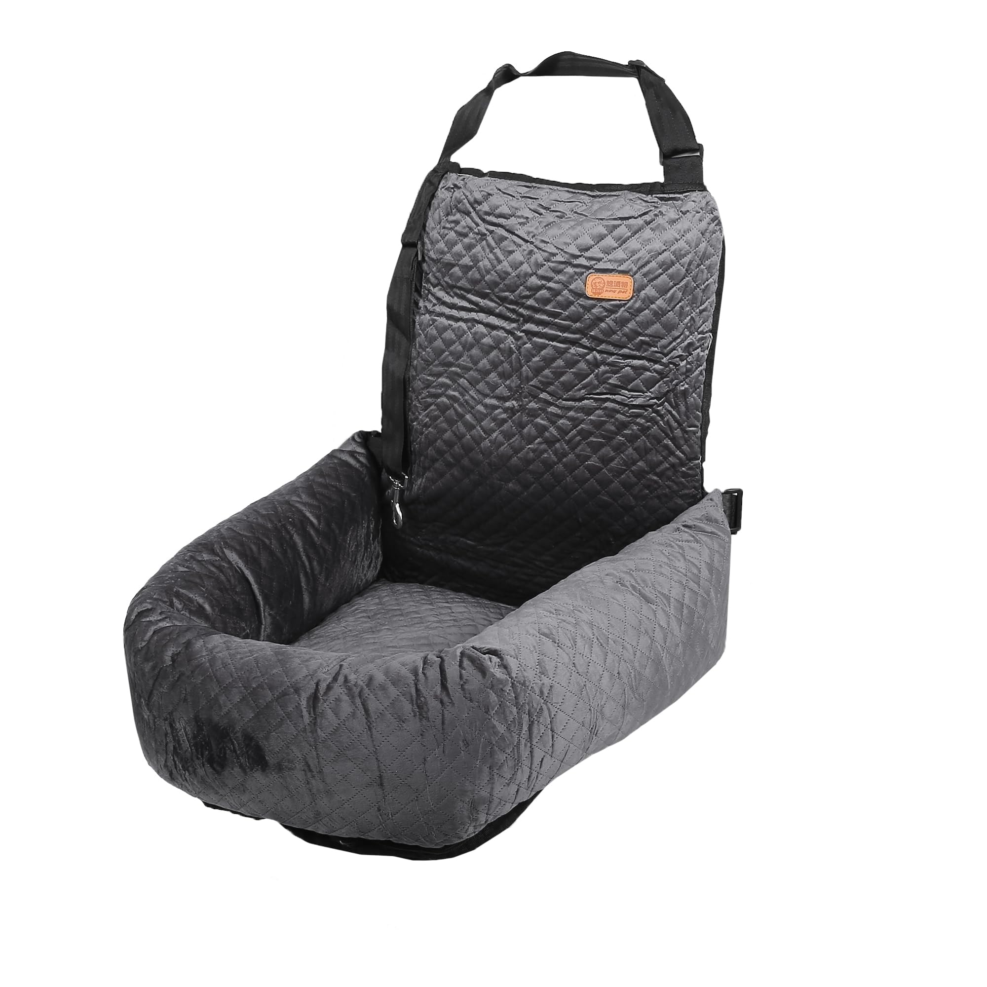 なストラップ パピーキャットシート ペットソフト 滑り止め底 旅行用ベッド 中小型用 グレー