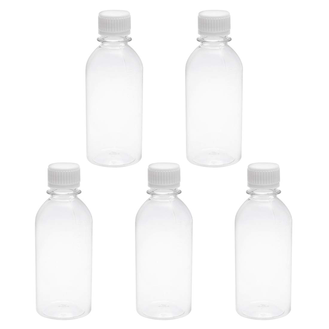 プラスチックラボ用ボトル スモールマウスコンテナクリアボトル 6.8 oz/200ml 5個入り