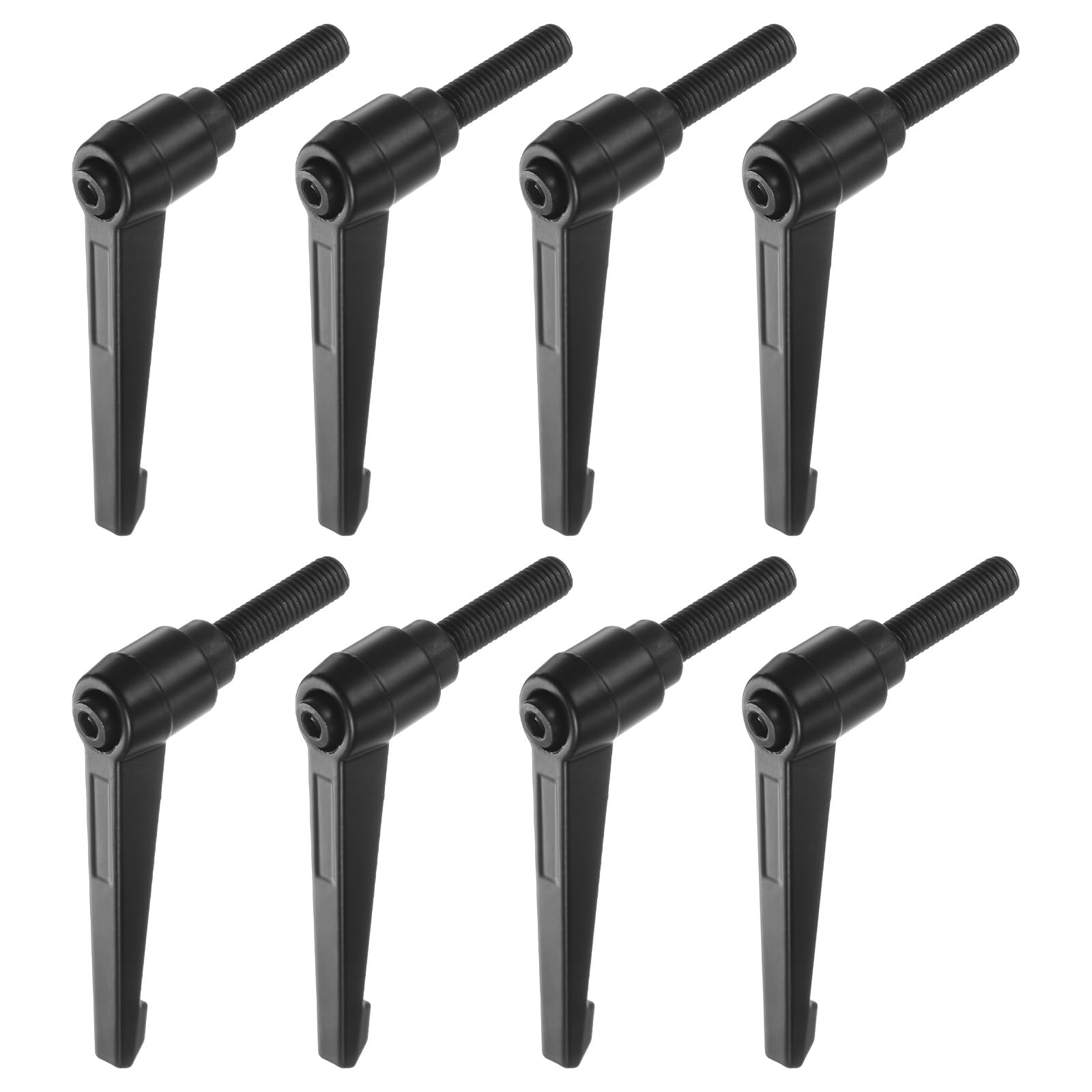 T自然調整能力のあるなクランプレバーハンドル M10 x 40 粍 牡螺旋釘 螺旋釘付き添い人スタッドボルトノブ 回転させる螺旋釘鍵を掛ける クイック印行 ラチェットプッシュボタンハンドル 黒いこと 8個