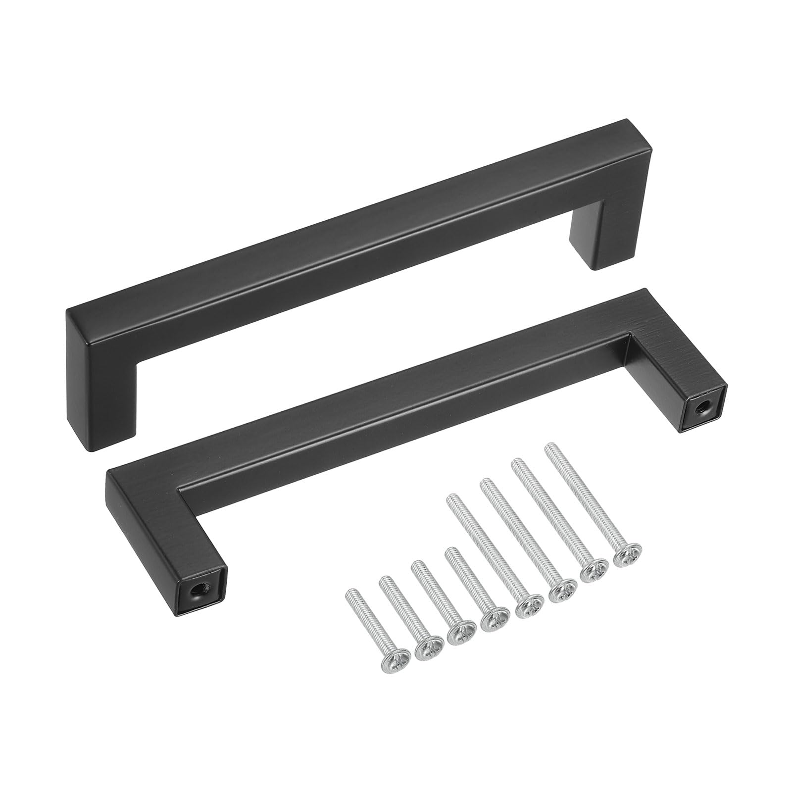 T30個仕掛ける スクエアバードロワーハンドル 5 1/16\"大広間真っただ中 モダンキッチンキャビネットプル ステンレス鋼スチール写真製スリムカップボードプル マッ ト黒"