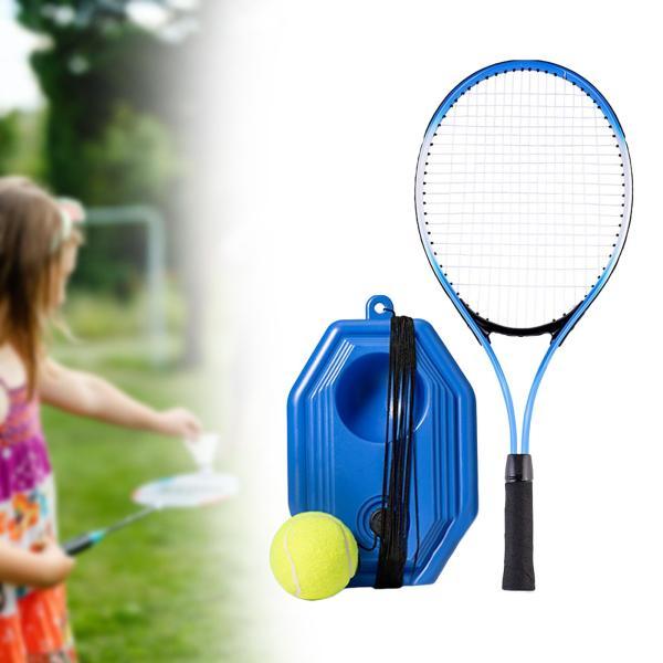 テニストレーナーリバウンドボール、テニスリバウンダーセットツール耐久性のあるボール、伸縮性のあるひも付き、ゲーム、庭、初心者向けのソロトレー