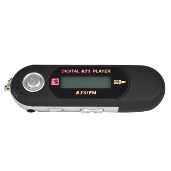 4GB静電容量のUSB閃光電球運転、LCDディスプレイミニオーディオMP3電気蓄音機、ラップトップブラック用FMラジオ受信機ボイスレコーダー付き添い人