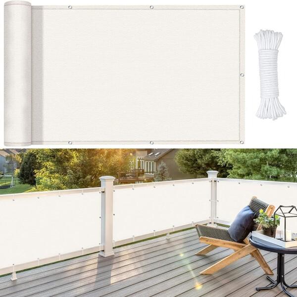 庭 フェンス 日除けシート 50x200cm(20x79inch) 目隠し 風通し良好 取付簡単 サンシェード オーニング