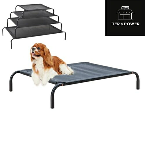 犬ベッド 脚付きコット型 鉄架ベッド 夏 犬用ベッド 通気性いい 洗える ペット ベッド 噛んでも破れない 頑丈 御洒落 ドッグコット 耐汚れ素材 室内室外用 ペット用ベッド 取り外し可 猫 犬用 dog bed 滑り止め 破れない 携帯に便利 通年利用 (68*55*15cm)|たねまるクローズショップ
