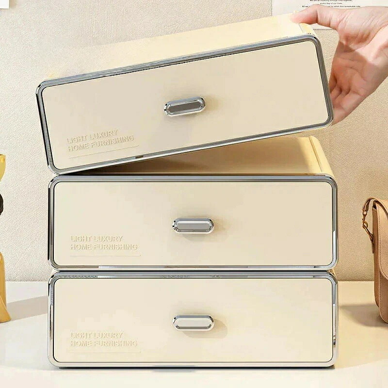 感 クリーム色 鏡台 フェスパック 整理し アクリル 収納 ボックス デスクトップ スキンケア用品 収納ケース
