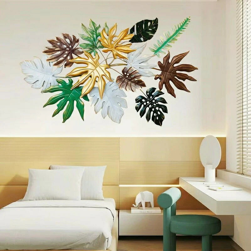 インテリア 壁掛け リーフ カラフル おしゃれ かわいい 北欧 ウォール アート アートパネル アートボード ホテル 店舗 ショップ 内装