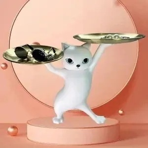 クリエイティブな砂の彫刻魅惑的な猫の装飾リビング家の装飾エントランスキー収納デスクトップトレイ新築祝いの贈り物