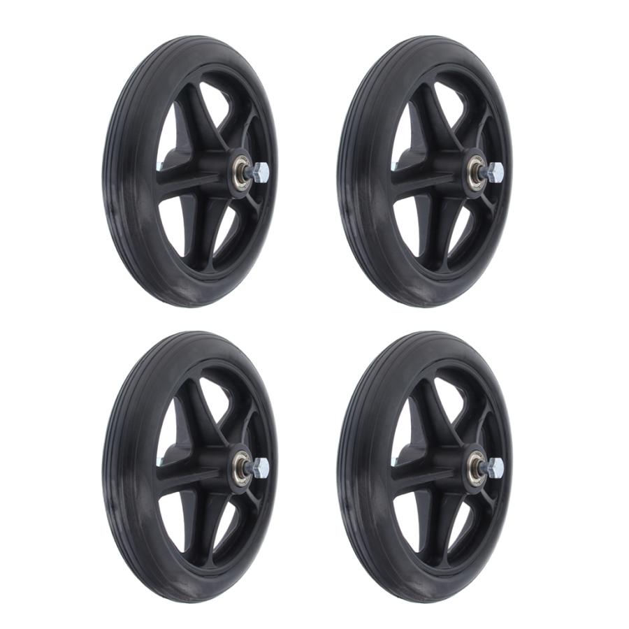 4x耐久性車椅子フロントキャスターホイール交換用ホイールパーツツール7インチブラック