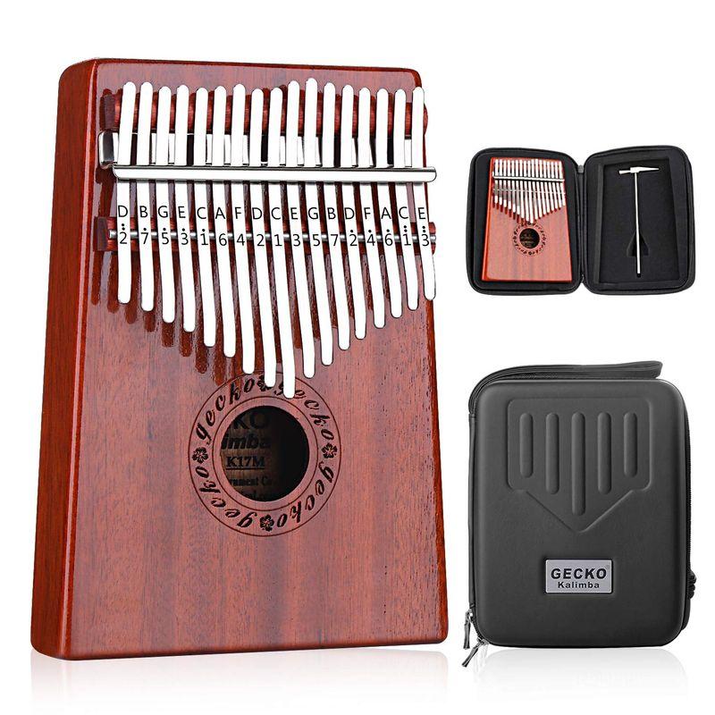 GECKO カリンバ 17 keys Kalimba おや指洋琴とEVA高性能防御すること入れもの、鉄槌、スタディ御引き回し。
