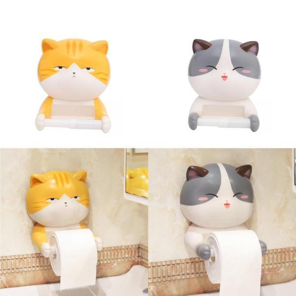 2x猫形トイレットペーパーホルダーディスペンサーティッシュ納める照明ランプ仕合わせ