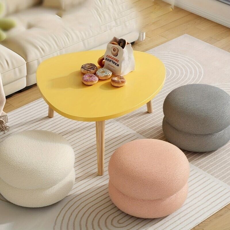 腰かけ ふわもこ 格好のいい 可愛らしい 室内装飾 北欧 オットマン 靴取り替えっこ 用だんす 女性議長 かざり付ける 居敷き 居敷き イス 白 白いこと さくら色 4-7