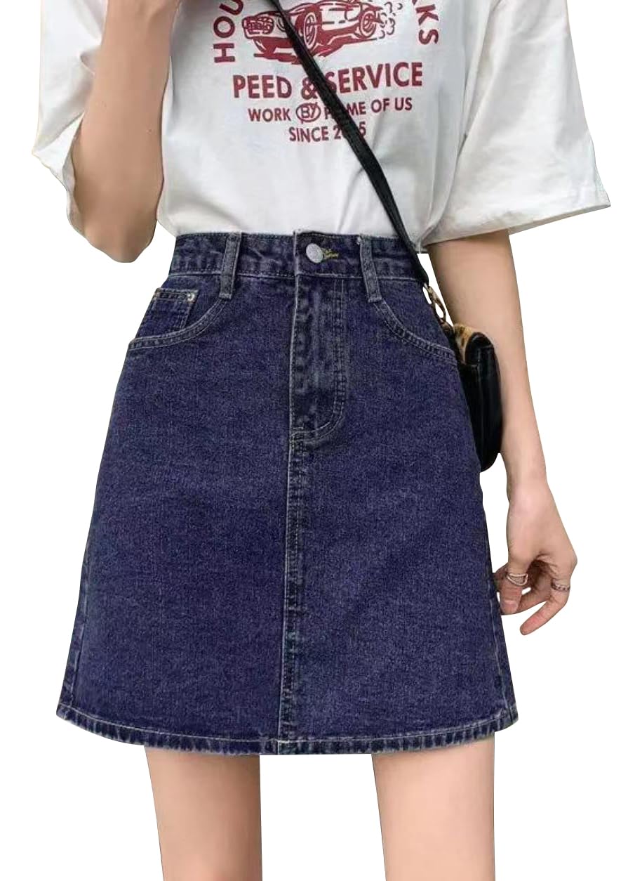 レディース ミニ デニム スカート ゆったり ショート丈 膝上 ゆったり カジュアル コットン 短い スカート｜たねまるクローズショップ