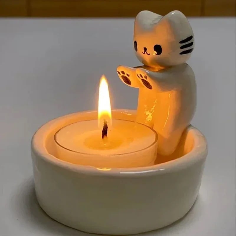 【挑戦 】猫のキャンドルホルダー猫の足を温めるキャンドルホルダー家庭の結婚式のテーブル飾り本棚キャンドルホルダー｜たねまるクローズショップ