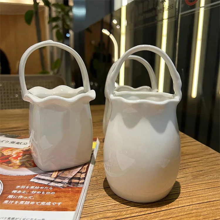 スタイル 手提げ箸筒 ナイフフォーク スプーン 箸 収納筒 家庭 陶磁器 卓上 ギャザリング 洗練された1374