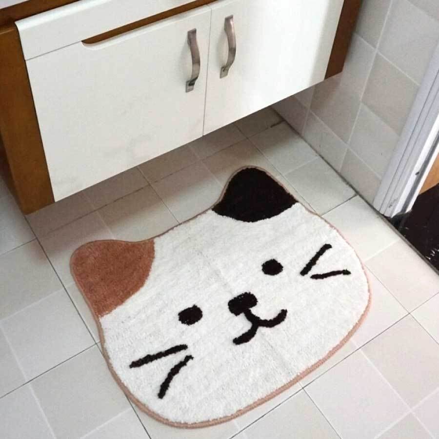 2024新品発売猫柄 かわいい 猫 玄関マット 耐磨耗性 浴槽 洗面所 洗えるマット 滑り止め マッ お風呂 業務用|たねまるクローズショップ