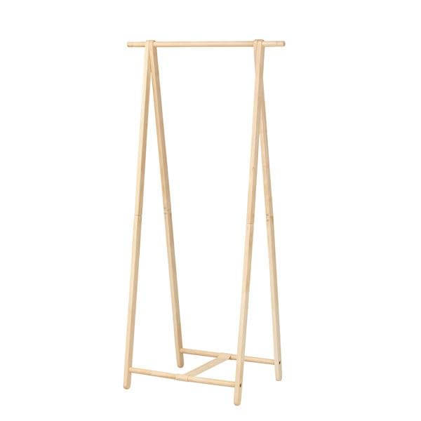 木製 コートハンガー/ハンガーラック (ナチュラル) 幅775×奥行455×高さ1550mm 折りたたみ可 (リビング 寝室) 組立品|たねまるクローズショップ