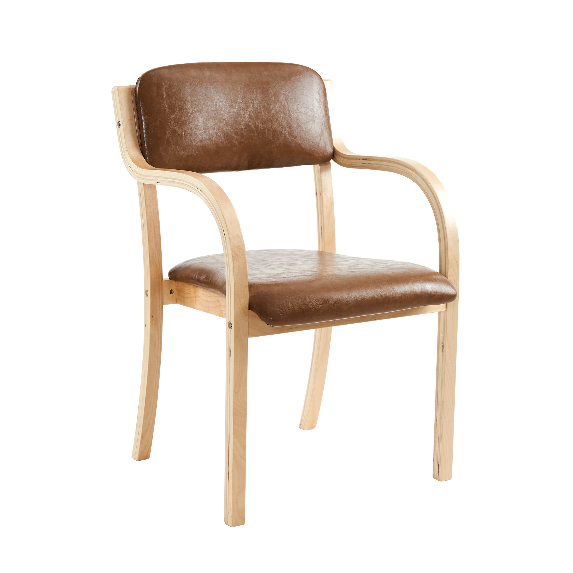 ブラウン PU ダイニングチェア 木製 椅子 介護チェア イス 5色選択可能 リビング｜たねまるクローズショップ