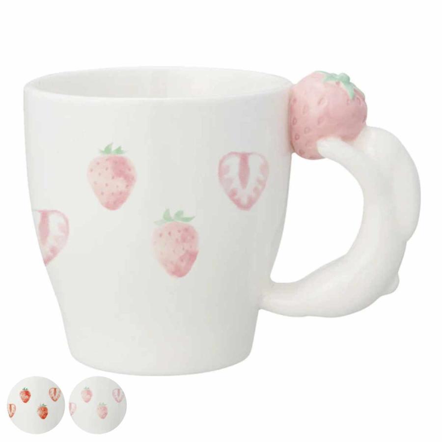 マグカップ 170ml 苺うさぎ 陶器 （ マグ カップ コップ ティーカップ コーヒーカップ アニマル 動物 ）