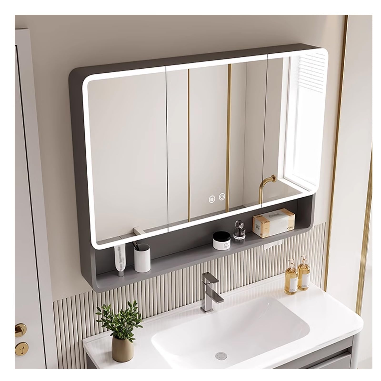 楽天市場】ミラーキャビネット 洗面台 鏡の曇り止め キャビネット