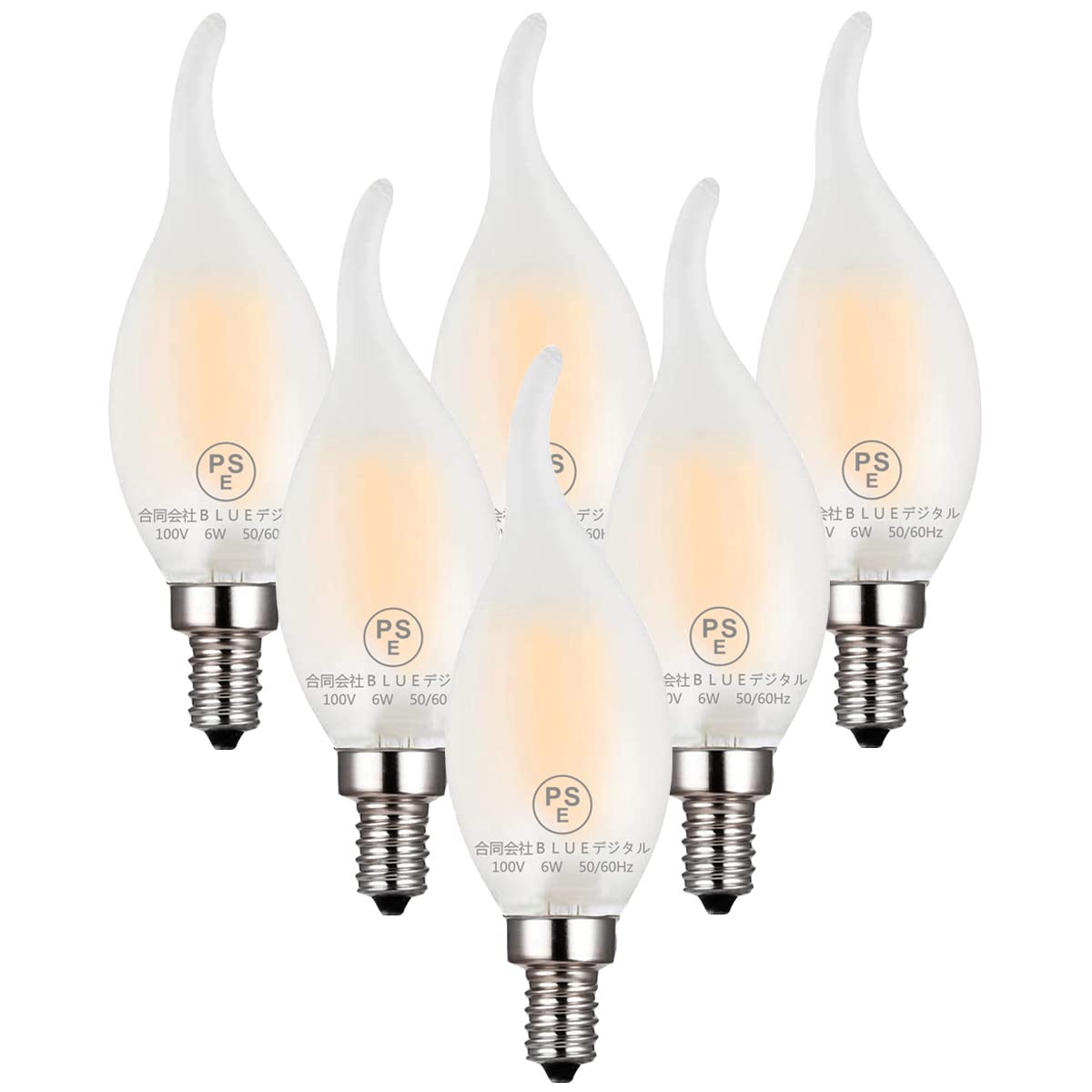 シャンデリア電球 LED 6W E17 エジソン電球 ローソク型 60Ｗ形相当 720lm 復古電球 4000K 昼白色 磨りガラスの材質 調光器非対応 シャンデリア 蝋燭型 省エネ