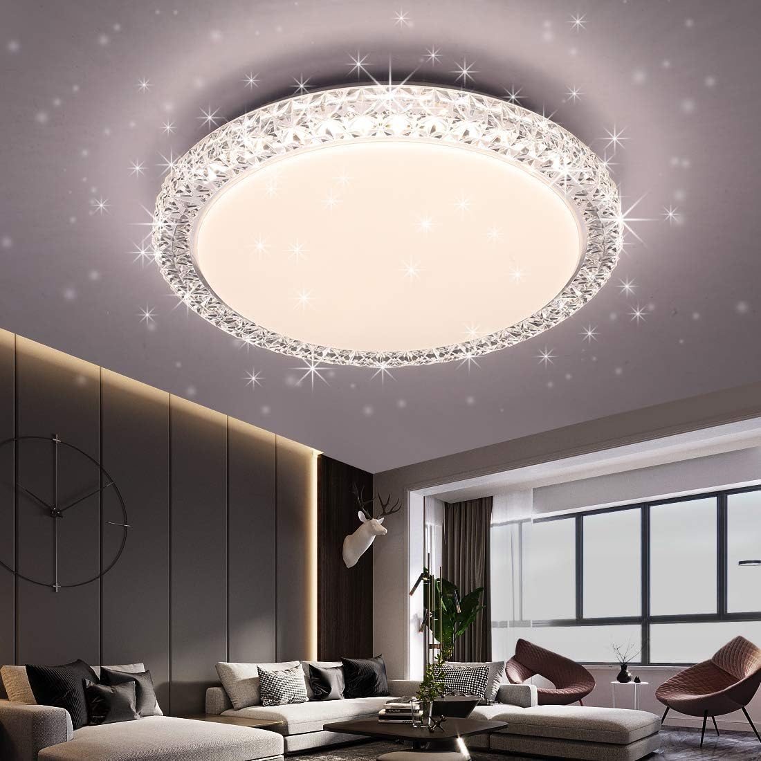 LED シーリングライト 星空効果 45W 調光調色タイプ 8~10畳 常夜灯 モード メモリ機能 照明器具 電球色 昼光色