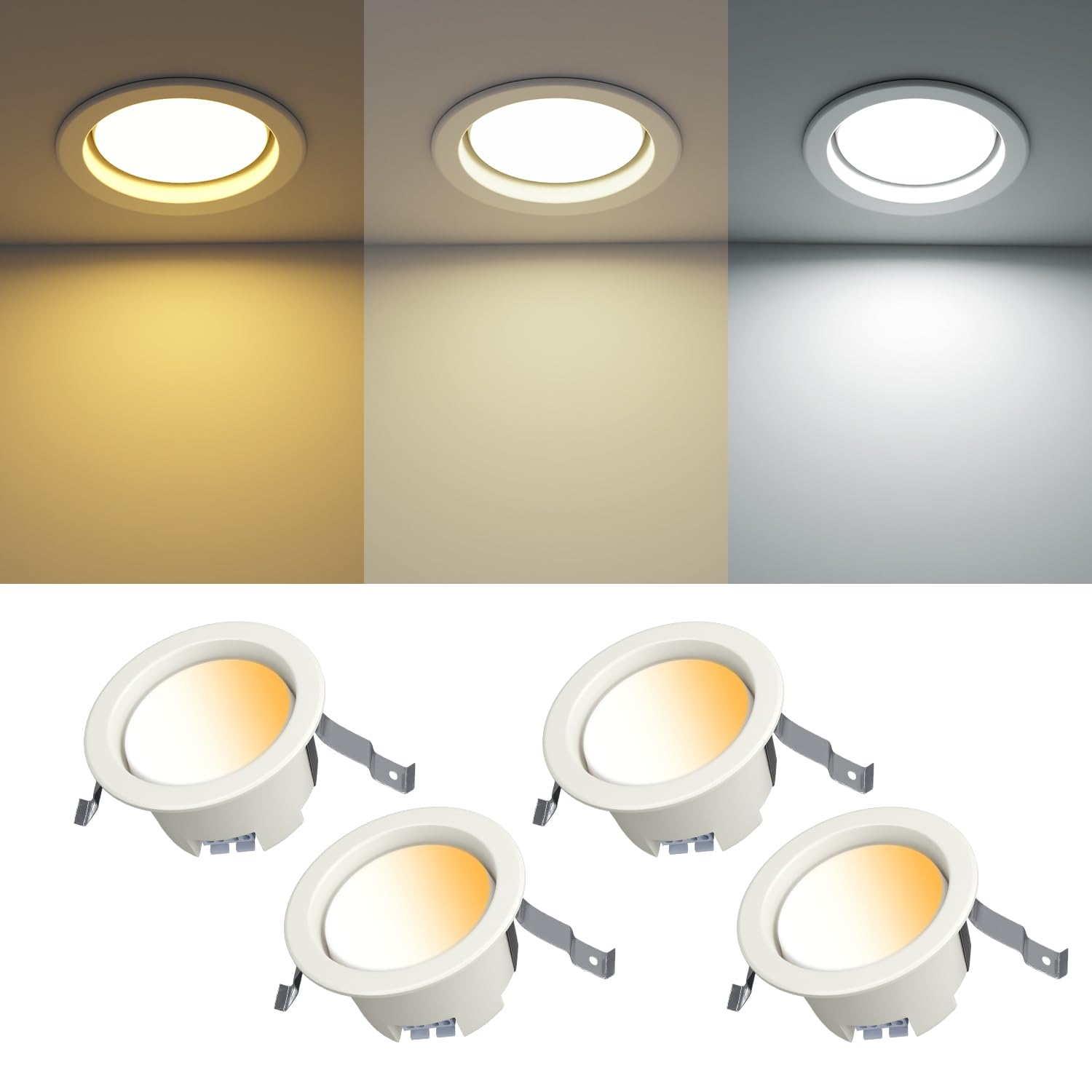 LED落ちこむ点火装置 調色能力のある 100φ5W 埋込型 上昇限度点火装置 埋込型LED 昼光色 温白いこと 3座標軸調色 LED落ちこむ点火装置 500LM 浅型6H 高温発光白熱電球40W好いかげんに 点火装置物の具