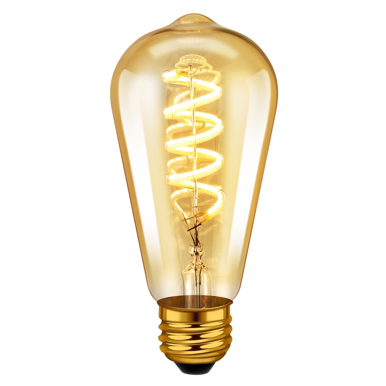 フィラメント電球 20W形相当 E26口金 LED電球 螺旋フィラメント 300LM 調光 調色 リモコン付き LEDランプ 茶色 消費電力4.5W 遠隔操作 昼光色 昼白色 電球色 常夜灯 広配光タイプ