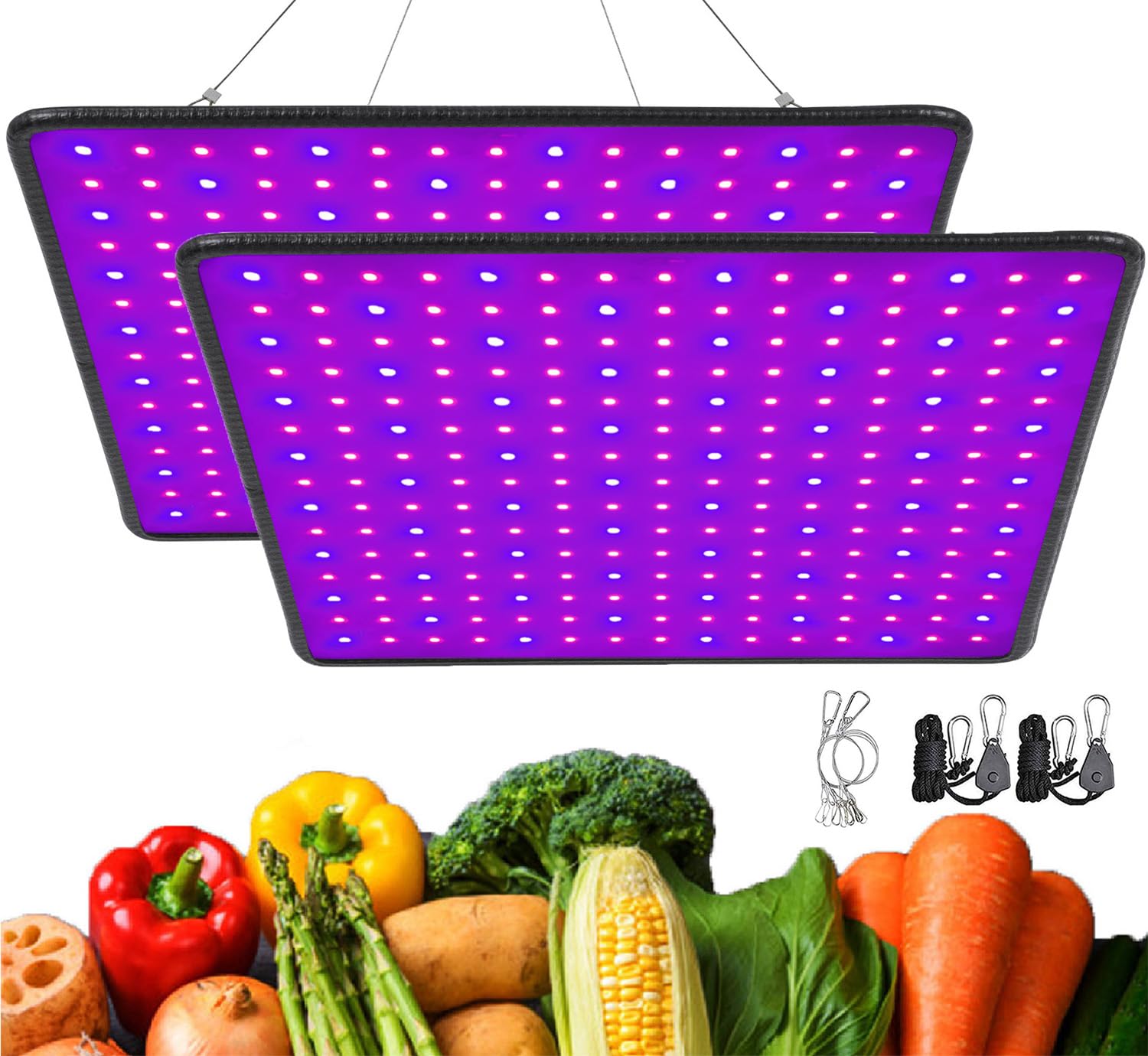 植物育成ライト LED 植物ランプ 400W相当 ルスペクトル 225LED 植物パネルled 省エネ 長寿命 水耕栽培 室内 観葉植物 栽培ライト 育苗 家庭菜園 野菜工場 多肉植物 育成用ランプ 説明書付き