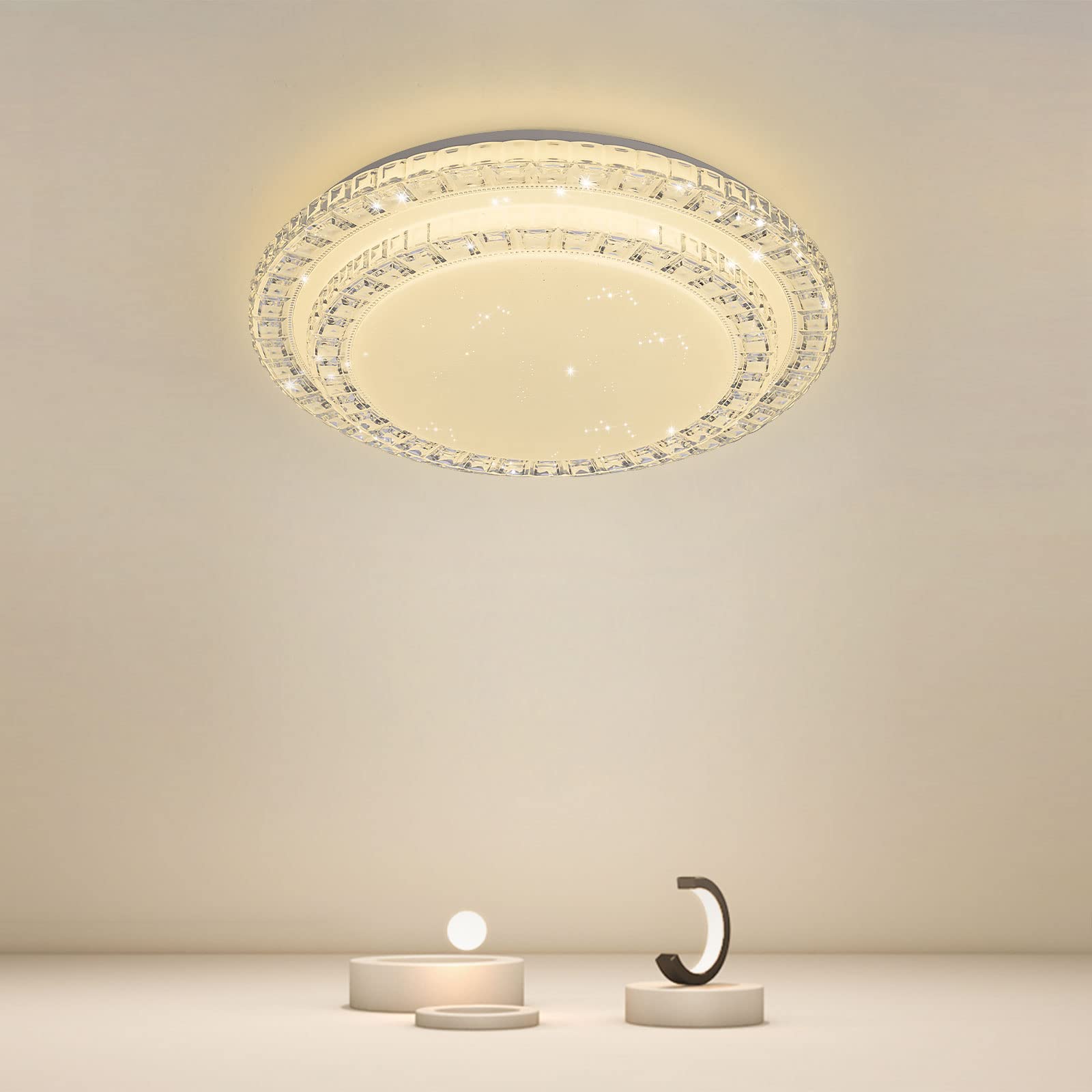LED 最高限度ともし火 星空成り行き 8畳-10畳~3200ルーメン 調光印字機 照明装置手道具 3座標軸調色 白熱電球色 昼光色 昼白いこと 上昇限度照明装置 リビング 御茶の間 ちゃぶ台 臥し所 子供部屋 歩廊 晴れ晴れしいな二重ファンシー石英 今めかしい 室内照明装置 遠隔操作付き添い人 スリープタイマーとり備える 差しわたし40糎 (35W 畳) /遠隔操作付き添い人)