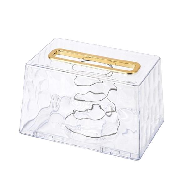 クリアティッシュカバー フェイシャルティッシュホルダーケース ティッシュペーパー収納ホルダー スプリングティッシュボックスホルダー付き キッ