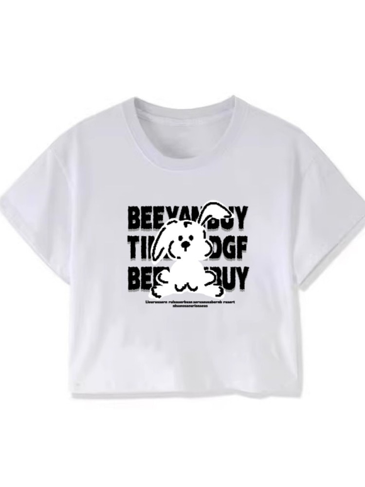 春夏 Tシャツ レディース 半袖 プリント ショート丈 トップス スポーツミックスストリートフィット感おしゃれ系グラフィックラウンドネックスリーブカジュアル大人可愛いスポーティー
