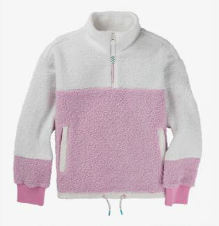 Women's Burton Larosa 1 4 Zip Sherpa Fleece Stout White Orchid 21FW