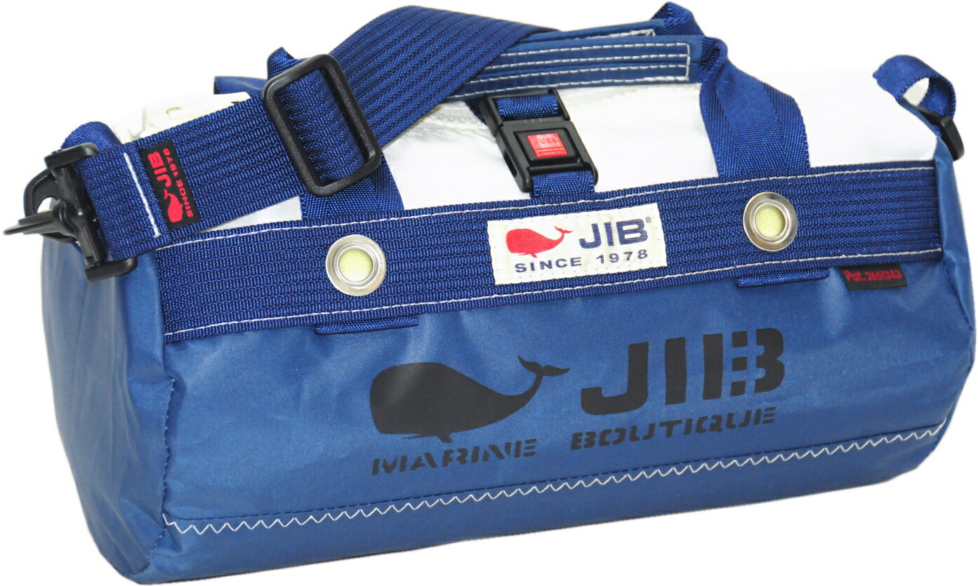JIB ダッフルバッグSSボーダー　DSSB　モノカラー・ネイビー（白タグ） W32×φ17cm 約7L ポケット付き　DSSB176