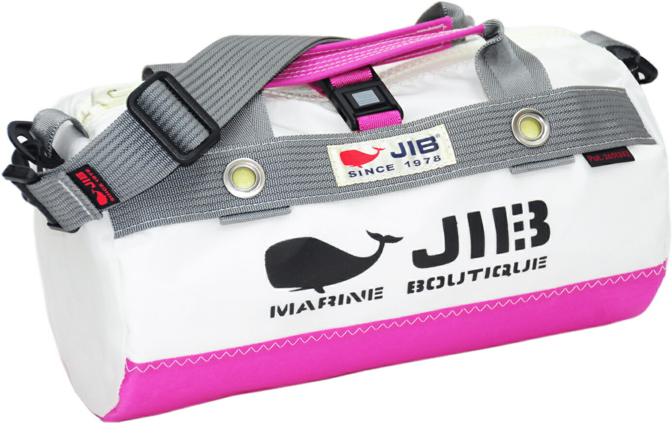 JIB ダッフルバッグSSボーダー DSSB ピンク×グレー W32×φ17cm 約7Lポケット付き DSSB176|タニダWEBショップ
