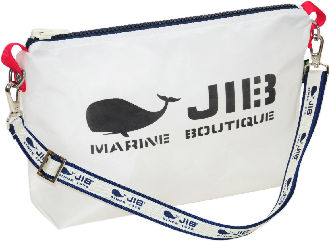 JIB セット販売　PODM ドキュメントポーチM ヨッティングカラー ＋ 25mm幅ロゴショルダーベルト　PODM68