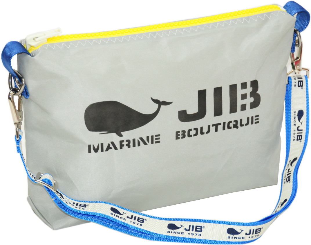 JIB セット販売　PODS ドキュメントポーチS グレー×イエローファスナー ＋ 25mm幅ロゴショルダーベルト　PODS63