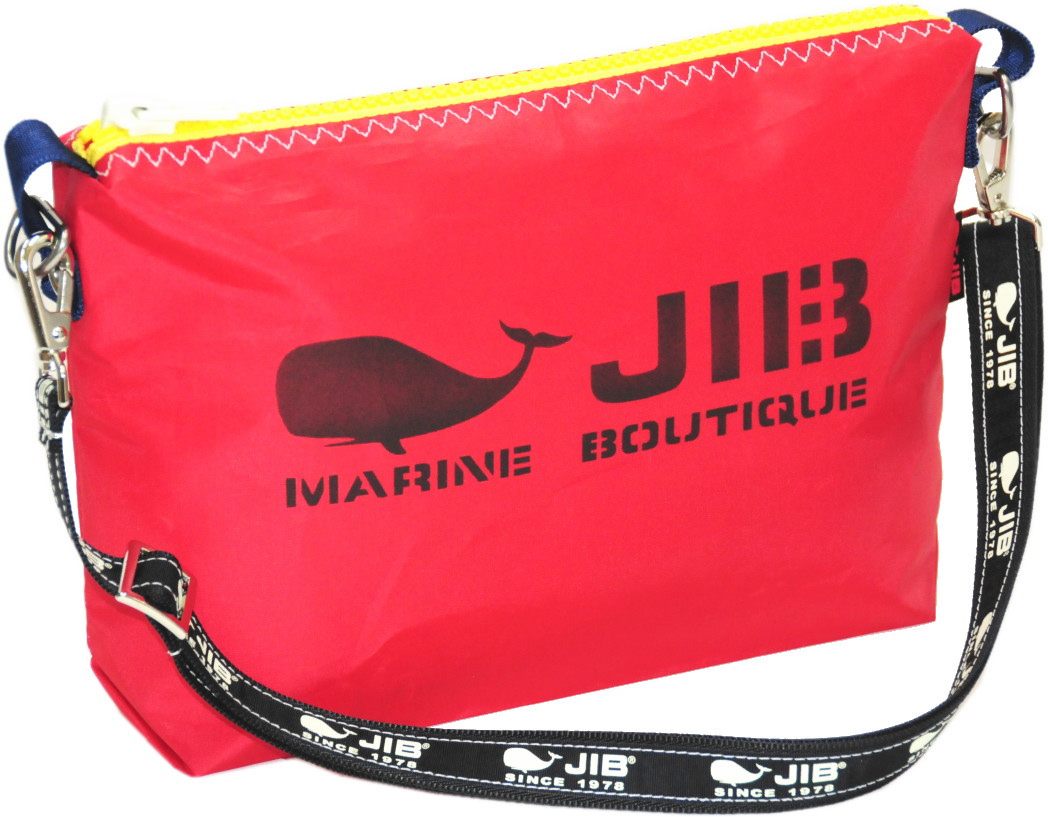 JIB セット販売　PODS ドキュメントポーチS レッド×イエローファスナー ＋ 25mm幅ロゴショルダーベルト　PODS63
