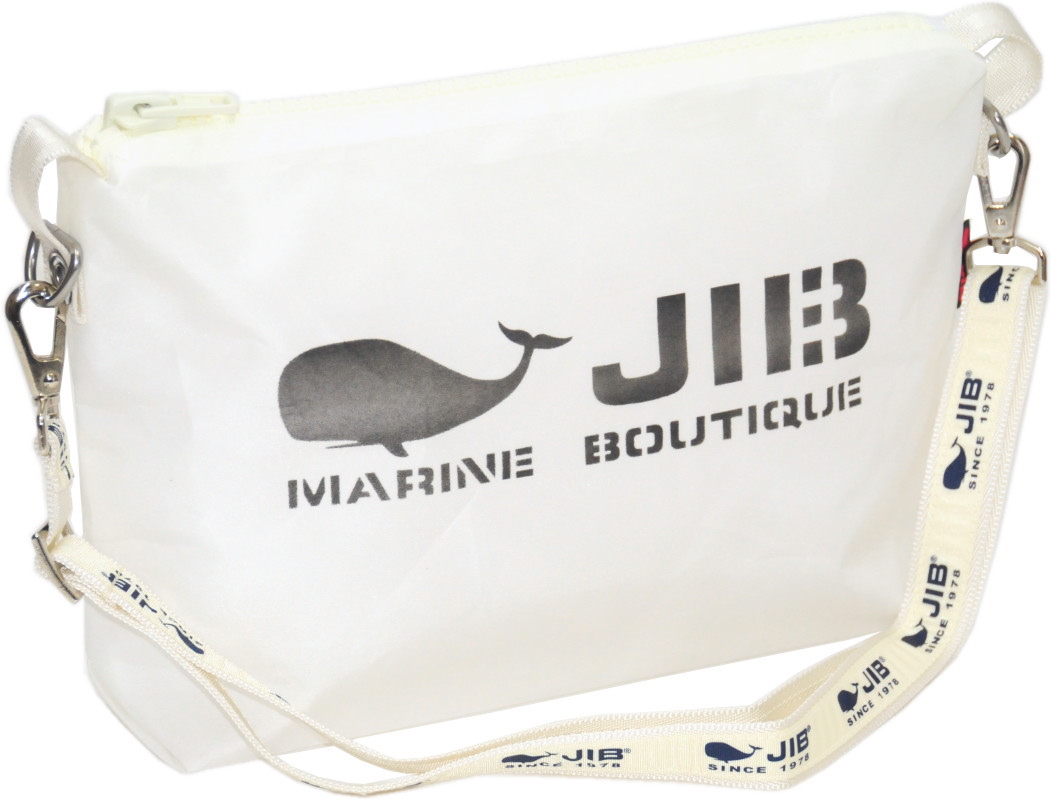 JIB セット販売　PODS ドキュメントポーチS ホワイト ＋ 25mm幅ロゴショルダーベルト　PODS63