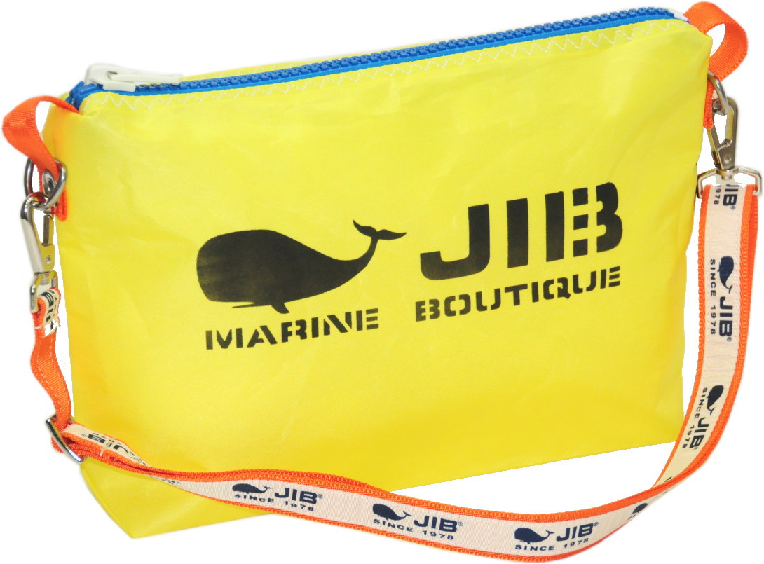 JIB セット販売　PODS ドキュメントポーチS イエロー×ブルーファスナー ＋ 25mm幅ロゴショルダーベルト　PODS63