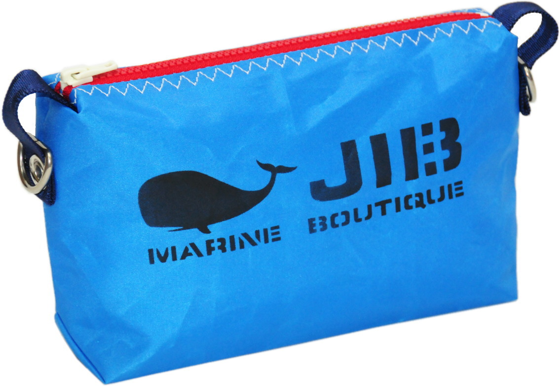 JIB ドキュメントポーチSS　ロケットブルー×レッドファスナー／ネイビー耳　23×15×7cm　PODSS53