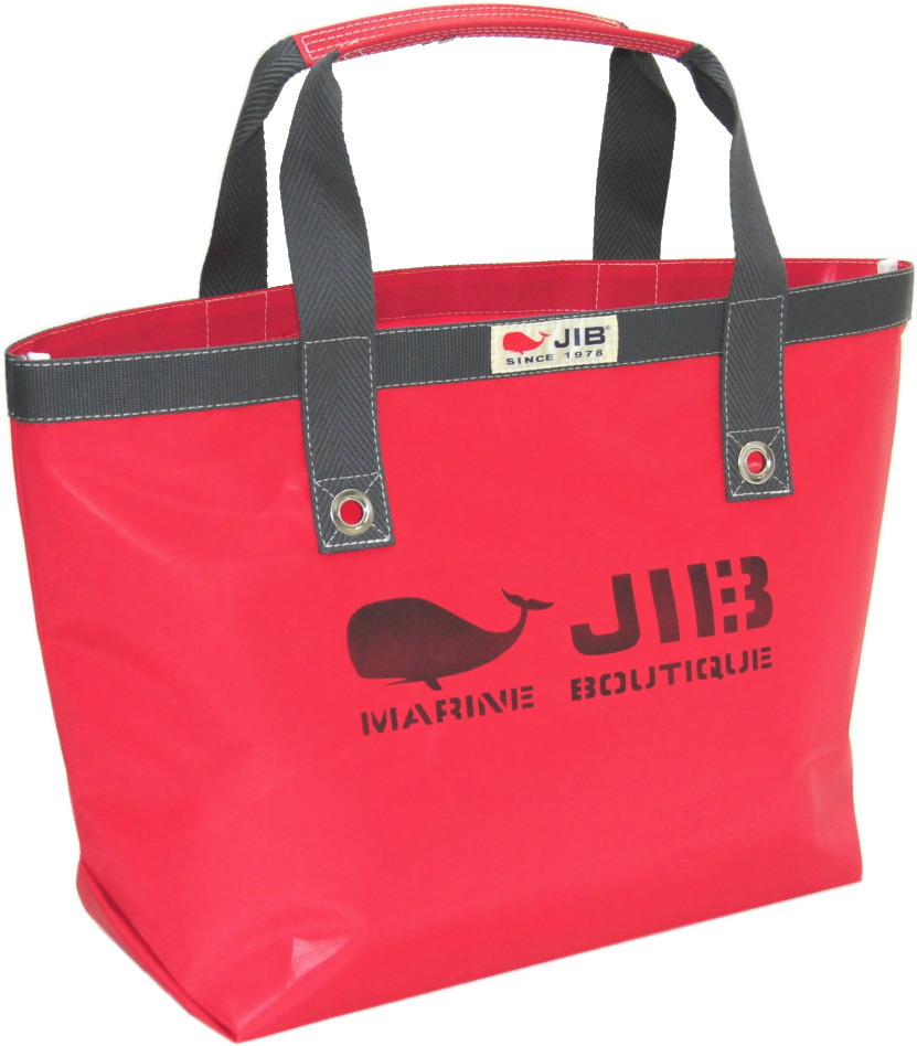 JIB オープントートM　TM　ファスナー無しタイプ レッド×チャコールグレーテープ 56.5×35.5×17.5cm 約35L　TM82