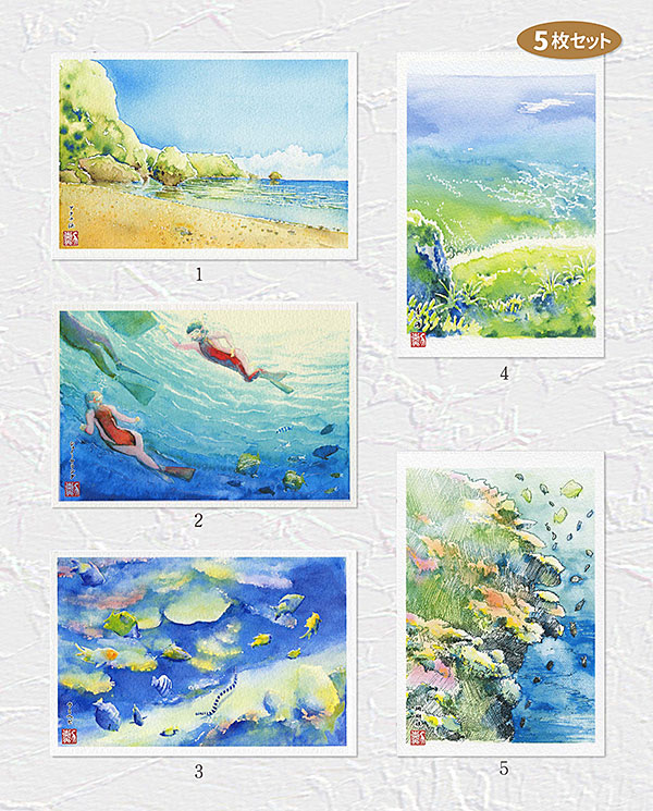 最大59%OFFクーポン ポストカード 2枚入り 沖縄 水彩画 風景画