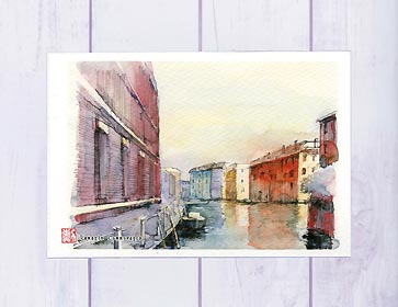 楽天市場】運河沿いのレンガ壁 [ イタリア ヴェネチア ] ( 運河 レンガ