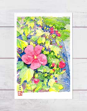 楽天市場】百日紅 [ サルスベリ ] ( ピンク色 水彩画 風景画 ) ☆当店