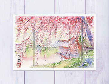 楽天市場】平安神宮 [ 応天門1 ] ( 神社仏閣 和風 京都 水彩画 風景画