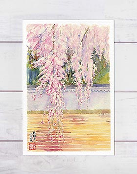 楽天市場】守礼門 ( 夏 緑陰 綾門大道 首里城 那覇 沖縄 水彩画 風景画