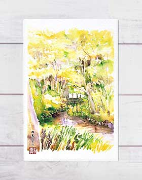 楽天市場】【作家名】鈴木竹柏 【作品名】桃季の里 日本画 絵画 風景画