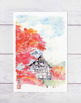 楽天市場】サルスベリ [ 百日紅 ] ( 本隆寺 京都 水彩画 風景画