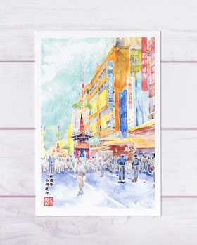 祇園祭山鉾水彩画他、30枚 祇園祭山鉾水彩画他、30枚